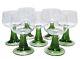 Set of 7 Vintage Green Beehive Stemmed Wine Glasses 5.5