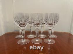 Set of 7 Vtg WATERFORD CRYSTAL Kildare 5-6 oz. Claret Wine Glasses 6.5 IRELAND