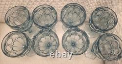 Set of 8 Fostoria Moonstone Light Blue Water Wine Glass Goblet 6.5 Tall Vintage