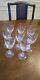 Set of 8 Gold Rimmed Vintage Crystal Stemmed Wine Glasses
