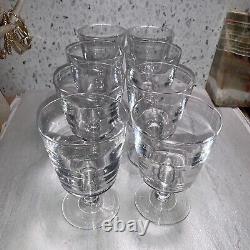 Set of 8 Steuben Signed Vintage 5 3/4 Claret Stemware / Wine Glasses w Monogram