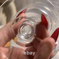 Set of 8 Steuben Signed Vintage 5 3/4 Claret Stemware / Wine Glasses w Monogram