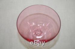Set of 8 Vintage Cranberry by Pilgrim Glass 4 1/2 Wine Glasses Non-Optic