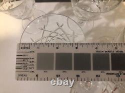 Set of 8 Vintage Crystal Etched Stem Water Wine Glasses 6 3/4 Clear