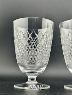 Set of 8 Vintage Cut Stuart Crystal Cordial Glasses 4? Braemar Pattern Stemware