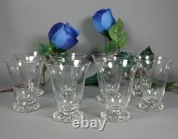 Set of 8 Vintage French Wine Glasses DAUM Crystal Model KIM Signed 1970s