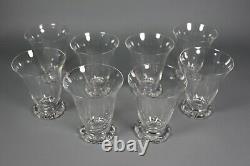 Set of 8 Vintage French Wine Glasses DAUM Crystal Model KIM Signed 1970s