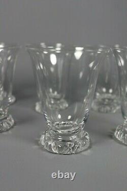 Set of 8 Vintage French Wine Glasses DAUM Crystal Model KIM Signed 1970s