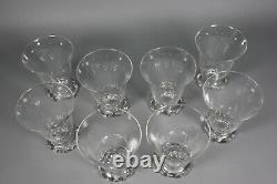 Set of 8 Vintage French Wine Glasses DAUM Crystal Model KIM Signed 1970s