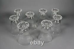 Set of 8 Vintage French Wine Glasses DAUM Crystal Model KIM Signed 1970s