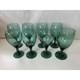Set of 8 Vintage Libbey Teardrop Juniper Green Wine Glasses Water Goblet Bundle