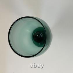 Set of 8 Vintage Libbey Teardrop Juniper Green Wine Glasses Water Goblet Bundle