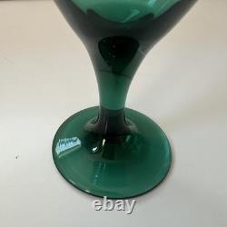 Set of 8 Vintage Libbey Teardrop Juniper Green Wine Glasses Water Goblet Bundle