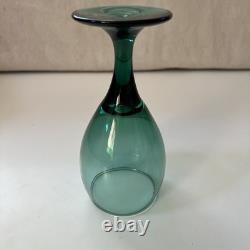 Set of 8 Vintage Libbey Teardrop Juniper Green Wine Glasses Water Goblet Bundle