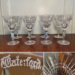 Set of 8 Vintage WATERFORD CRYSTAL Glenmore Large 7 Water Wine Goblets IRELAND