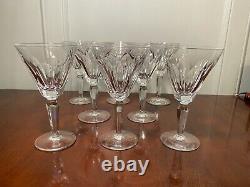 Set of 8 Vintage WATERFORD CRYSTAL Sheila Water Wine Goblets Glasses IRELAND