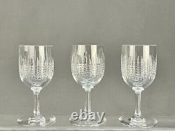 Set of 8 Vtg Baccarat Nancy 5 Hand Blown Claret Wine Glasses France, Mint