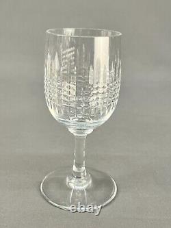 Set of 8 Vtg Baccarat Nancy 5 Hand Blown Claret Wine Glasses France, Mint