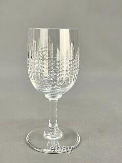Set of 8 Vtg Baccarat Nancy 5 Hand Blown Claret Wine Glasses France, Mint