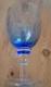 Set of 8 Zrike Blue Bubble Stem Goblets Hand Blown Glass Vintage Wine Glasses
