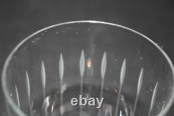 Set of 9 Mid-Century Wine/Water Stem Glasses Clear with Vertical Arrow Cuts