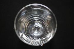 Set of 9 Mid-Century Wine/Water Stem Glasses Clear with Vertical Arrow Cuts