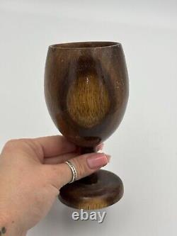Set of 9 Vintage Lina Vizcarra-Oandasan Hand Carved Wine Glasses