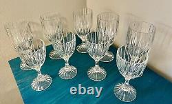 Set of 9 Vintage Mikasa Park Lane Crystal Wine and Ice Tea -Water Glasses