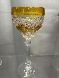 Set of Five Nachtmann 7 Wine Hock Cut 24% Bleikristall Crystal Germany 4.5 oz