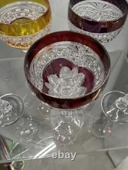 Set of Five Nachtmann 7 Wine Hock Cut 24% Bleikristall Crystal Germany 4.5 oz