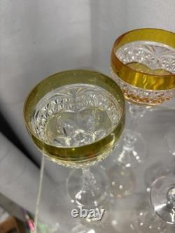 Set of Five Nachtmann 7 Wine Hock Cut 24% Bleikristall Crystal Germany 4.5 oz