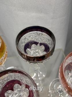 Set of Five Nachtmann 7 Wine Hock Cut 24% Bleikristall Crystal Germany 4.5 oz