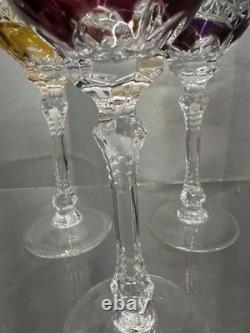 Set of Five Nachtmann 7 Wine Hock Cut 24% Bleikristall Crystal Germany 4.5 oz