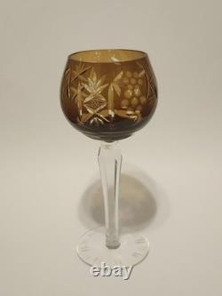 Set of Four NACHTMANN Traube Cut to Clear Crystal Hock Wine Glass, 8.2 Tall