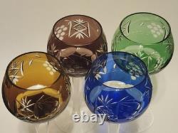 Set of Four NACHTMANN Traube Cut to Clear Crystal Hock Wine Glass, 8.2 Tall