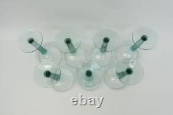 Set of Vintage Used Beaujolais Green Tall Large Wine Drinking Glasses Unbranded