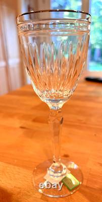 Set of four (4) Vintage Waterford Marquis Hanover Platinum wine glasses NIB