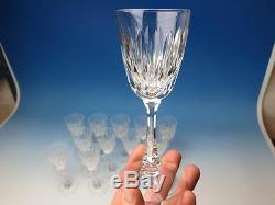 Signed Hawkes Cut Glass 12 Footed Wine Goblets Glasses
