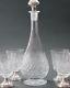 Signed hawkes Cut glass wine decanter 4 piece, sterling glass stems Hand cut