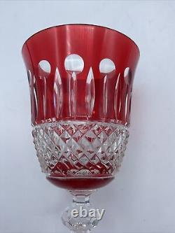 Six Amazing Large Vintage Roemer Wine Glasses Crystal Design Color Red/clear
