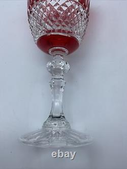 Six Amazing Large Vintage Roemer Wine Glasses Crystal Design Color Red/clear