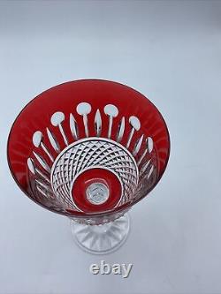 Six Amazing Large Vintage Roemer Wine Glasses Crystal Design Color Red/clear