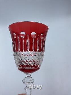 Six Amazing Large Vintage Roemer Wine Glasses Crystal Design Color Red/clear