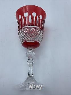 Six Amazing Large Vintage Roemer Wine Glasses Crystal Design Color Red/clear