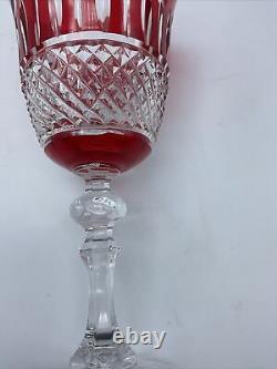 Six Amazing Large Vintage Roemer Wine Glasses Crystal Design Color Red/clear