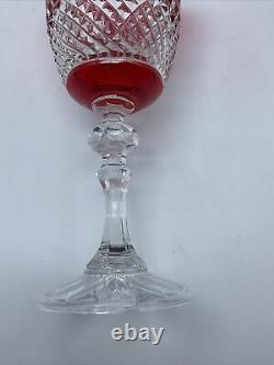 Six Amazing Large Vintage Roemer Wine Glasses Crystal Design Color Red/clear