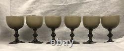 Six Carlo Moretti Taupe Cased Wine Glasses 4-1/4 Tall Mid Century Modern