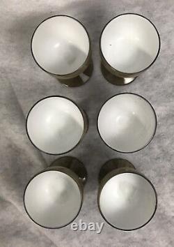 Six Carlo Moretti Taupe Cased Wine Glasses 4-1/4 Tall Mid Century Modern