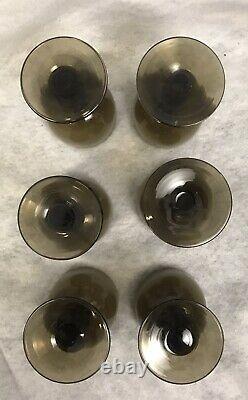 Six Carlo Moretti Taupe Cased Wine Glasses 4-1/4 Tall Mid Century Modern