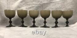 Six Carlo Moretti Taupe Cased Wine Glasses 4-1/4 Tall Mid Century Modern